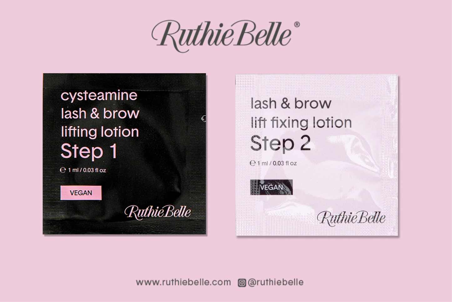 Cysteamine Lash & Brow Lift – Tester step 1 & 2