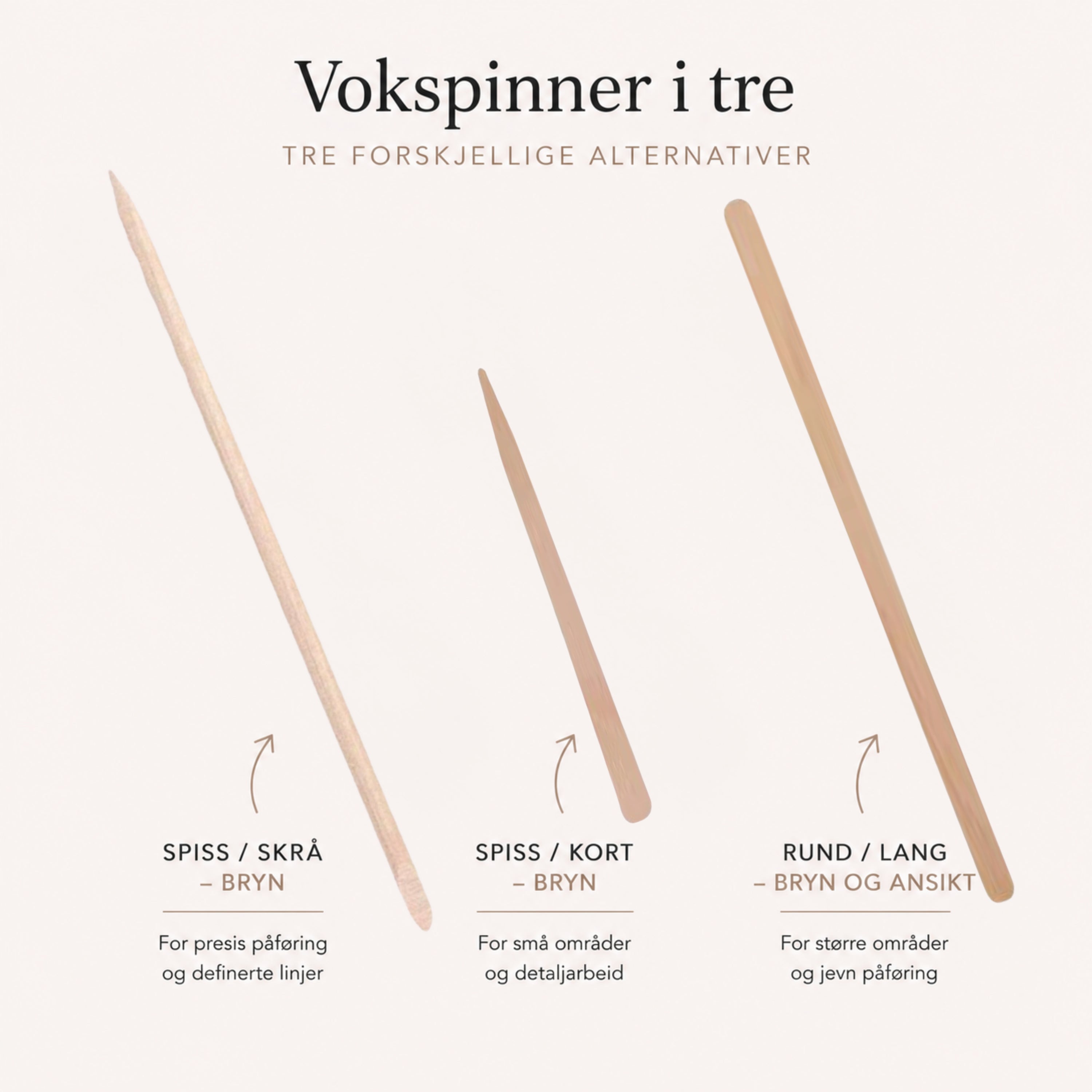 Voksspatler i tre (100 stk)