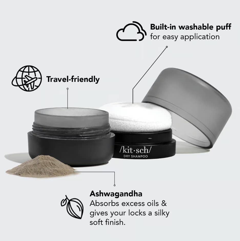 Volumizing Rice Protein Dry Shampoo - Dark Tinted Powder - Naturelle Beauty