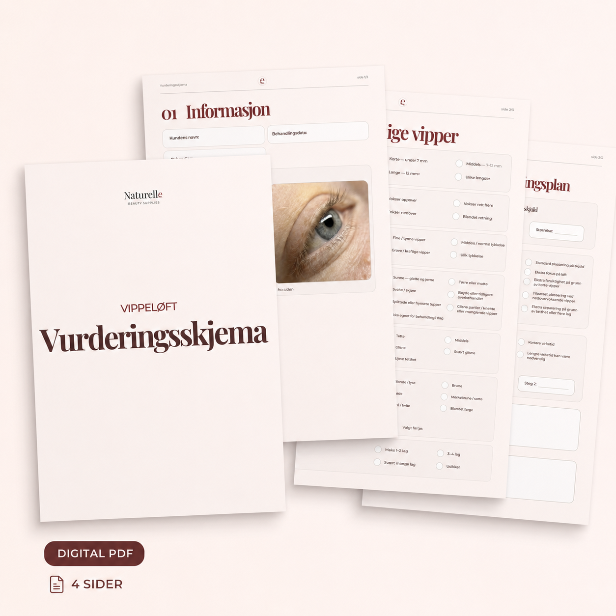 Vippeløft vurderingsskjema – redigerbar mal + PDF