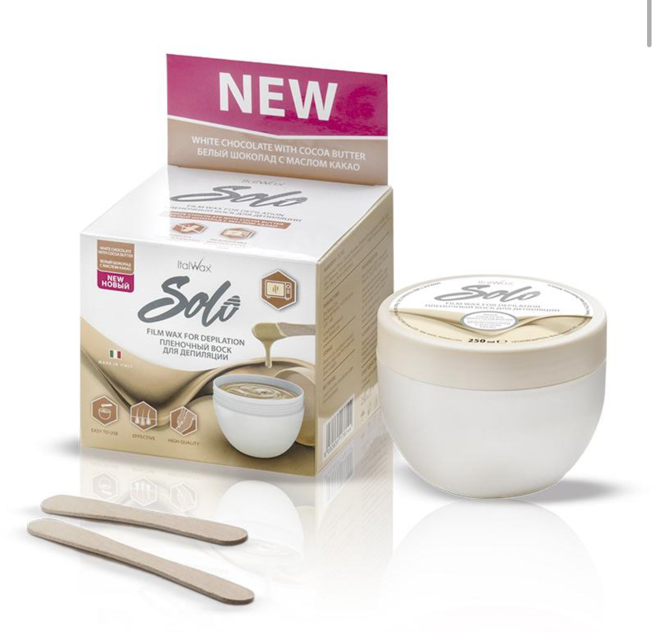 Italwax SOLO Filmvoks – White Chocolate (250ml) - Naturelle Beauty